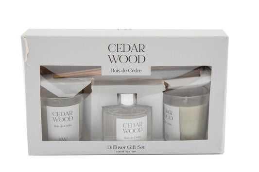 Cedar Wood Scented 50ml Diffuser and Candle Giftset