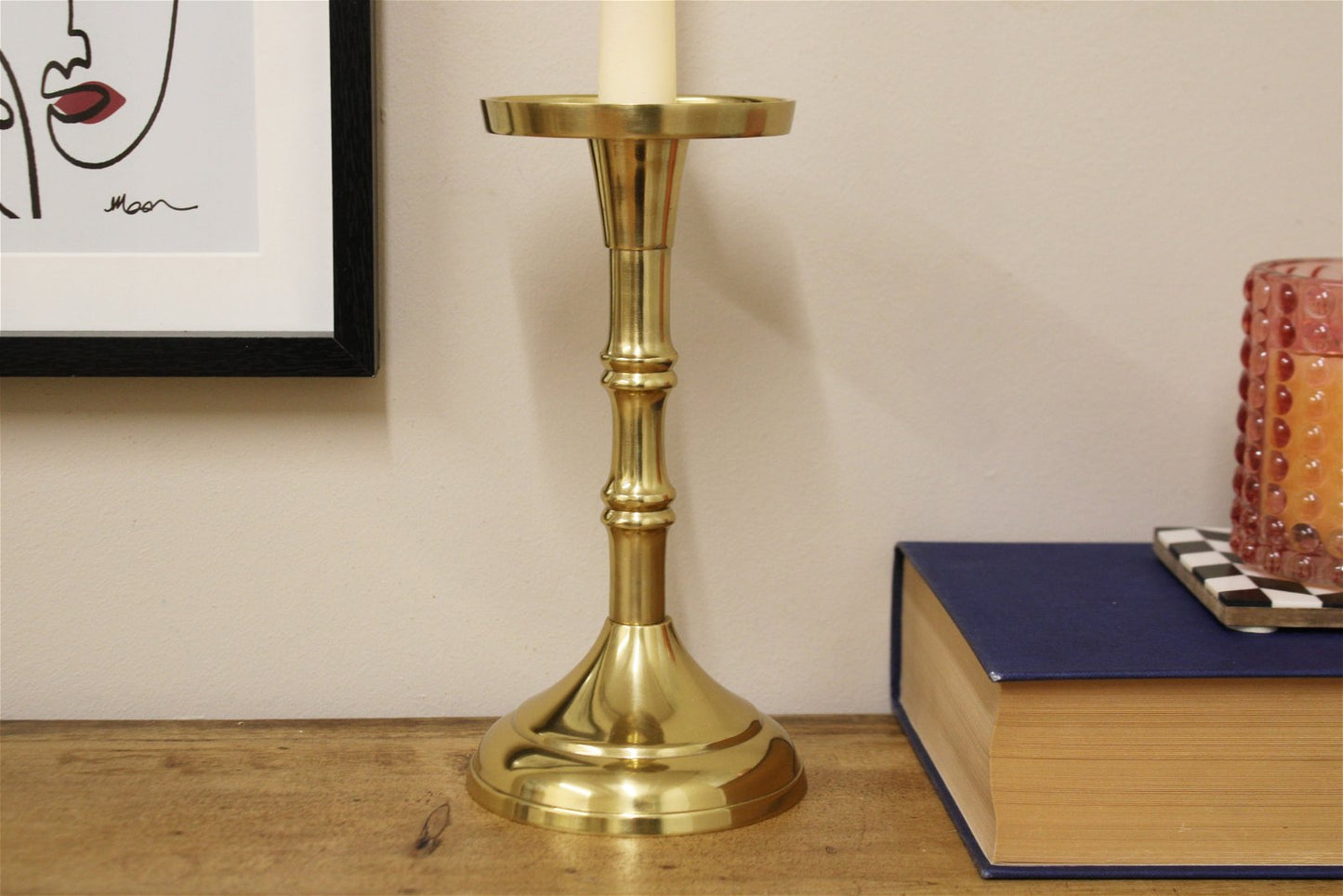 Gold Pillar Candlestick Small