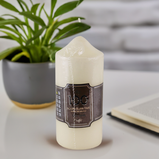 100 Hour Burn Time Pillar Candle