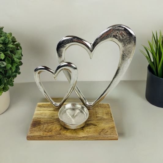 Double Heart Tealight Holder